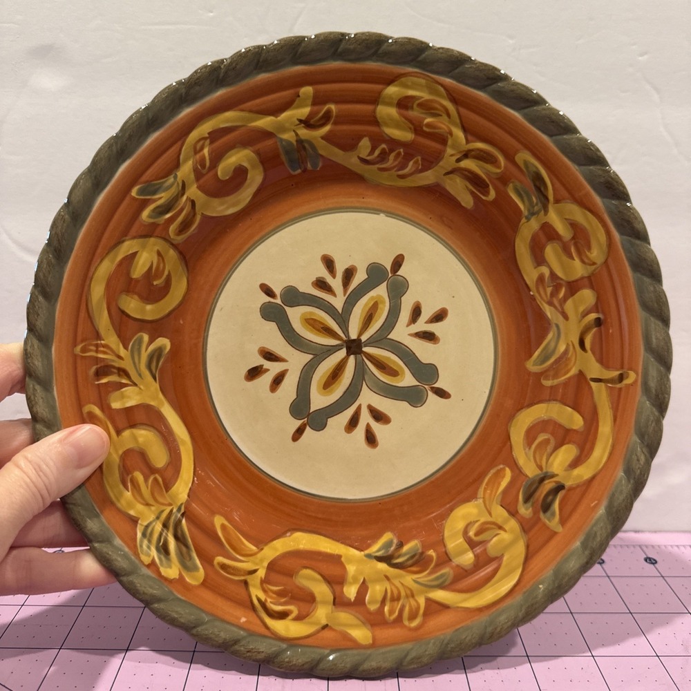 Artimino Tuscan Countryside Sienna Sage Stoneware Dinner Plate